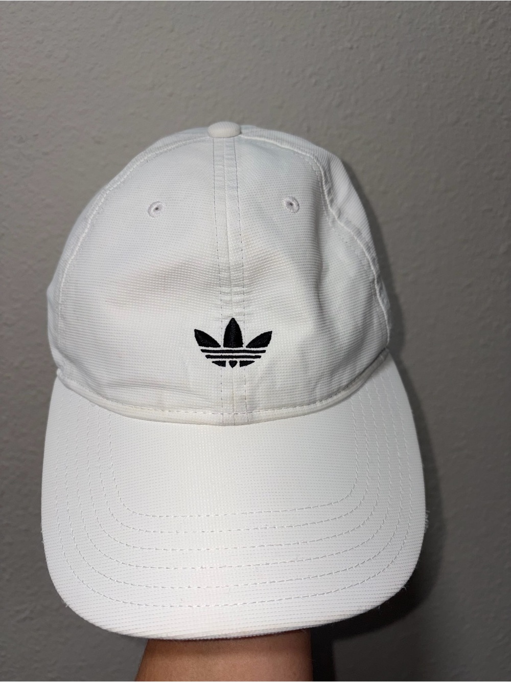 adidas White Cap with Black Trefoil Logo